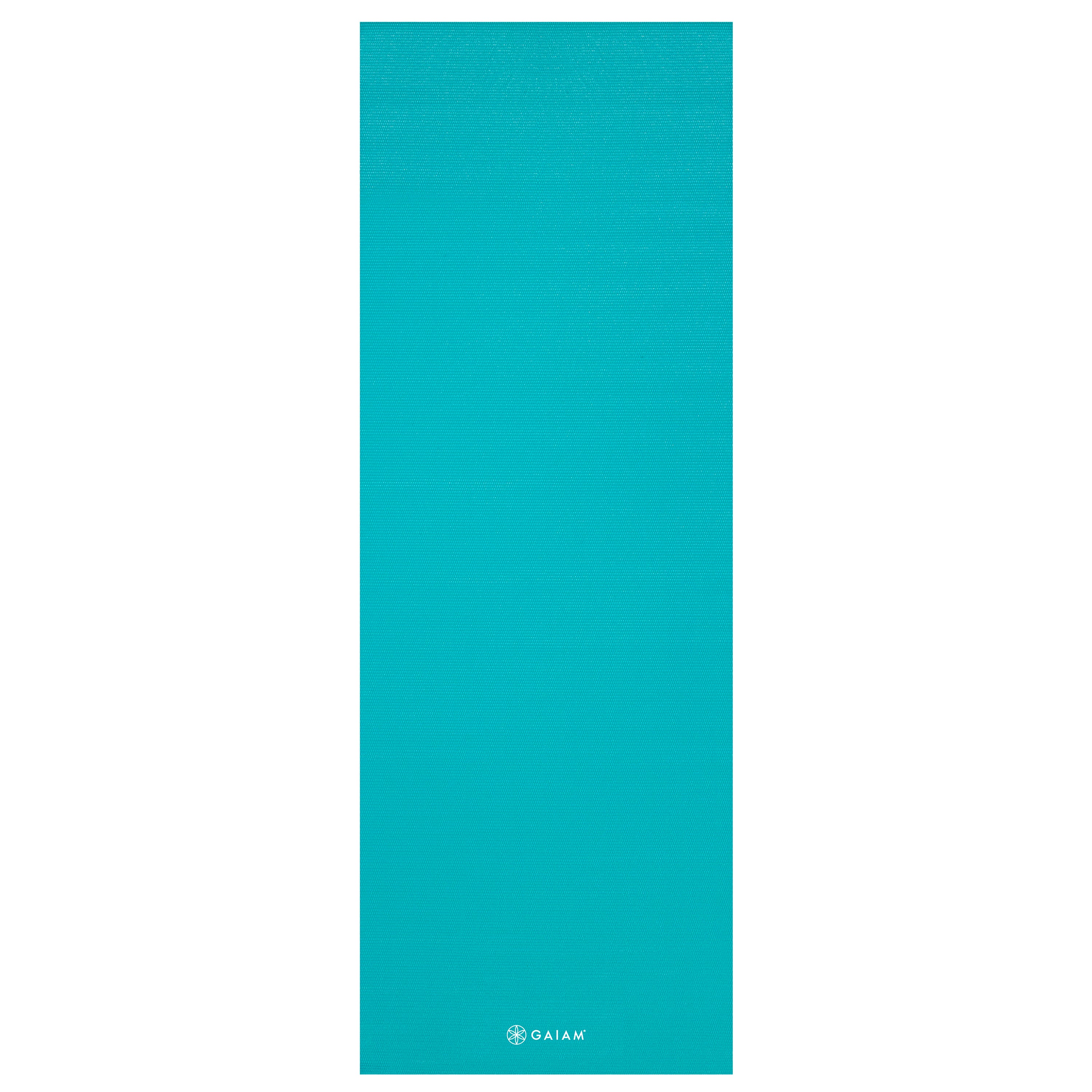 Gaiam Classic Solid Color Yoga Mat (5mm) Open Sea flat
